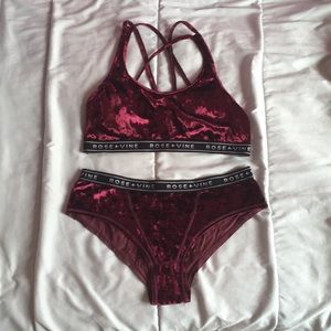 Red velvet underwear Rose+Vine